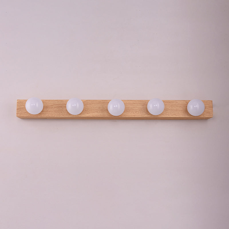 Bare Bulb Vanity Sconce Lights Ultra-modern Wood Wall Sconce Lighting for Bathroom