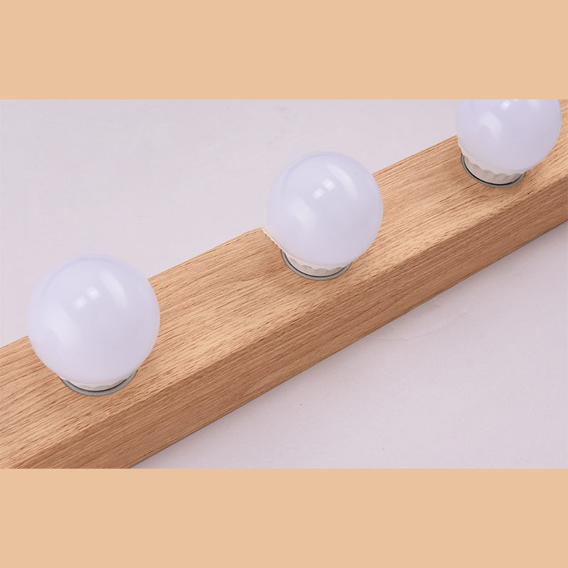 Bare Bulb Vanity Sconce Lights Ultra-modern Wood Wall Sconce Lighting for Bathroom