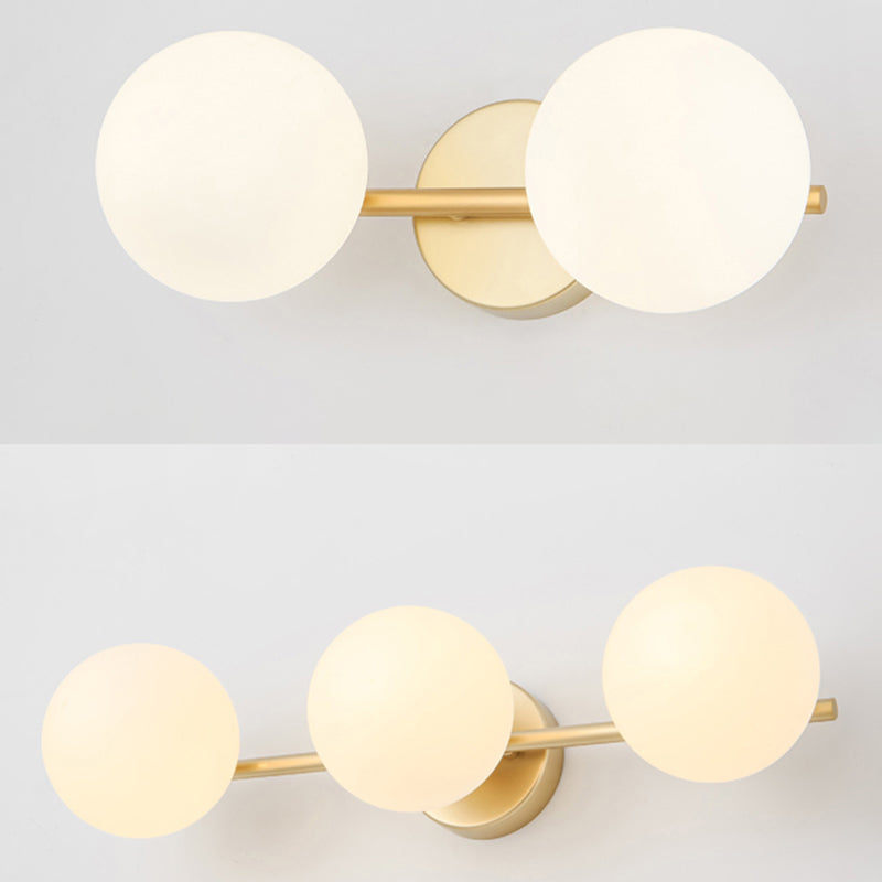 Postmodern Globe Vanity Sconce Lights Milk Glass Wall Monte Funture per bagno