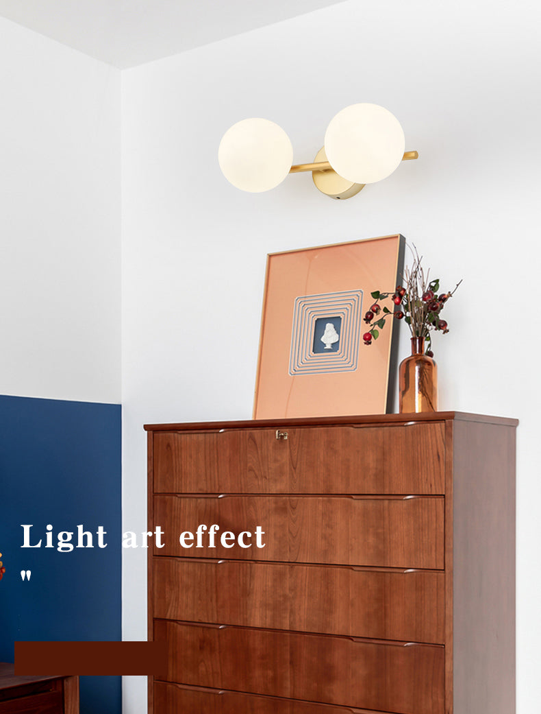 Postmodern Globe Vanity Sconce Lights Milk Glass Wall Monte Funture per bagno