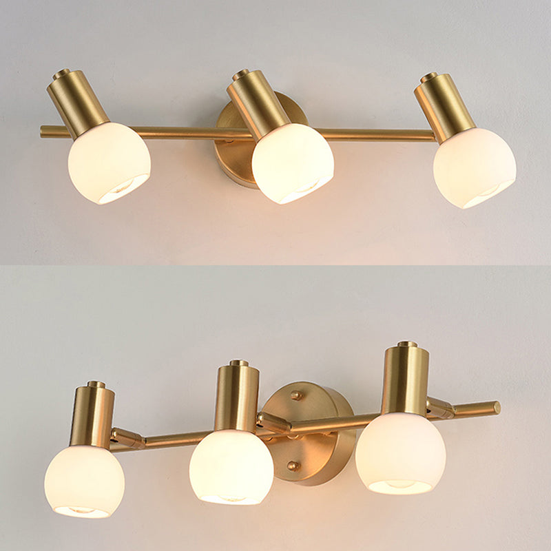 Postmodern Globe Vanity Sconce Lights Milk Glass Wall Monte Funture per bagno