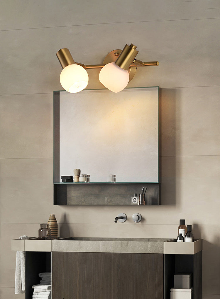 Postmodern Globe Vanity Sconce Lights Milk Glass Wall Monte Funture per bagno