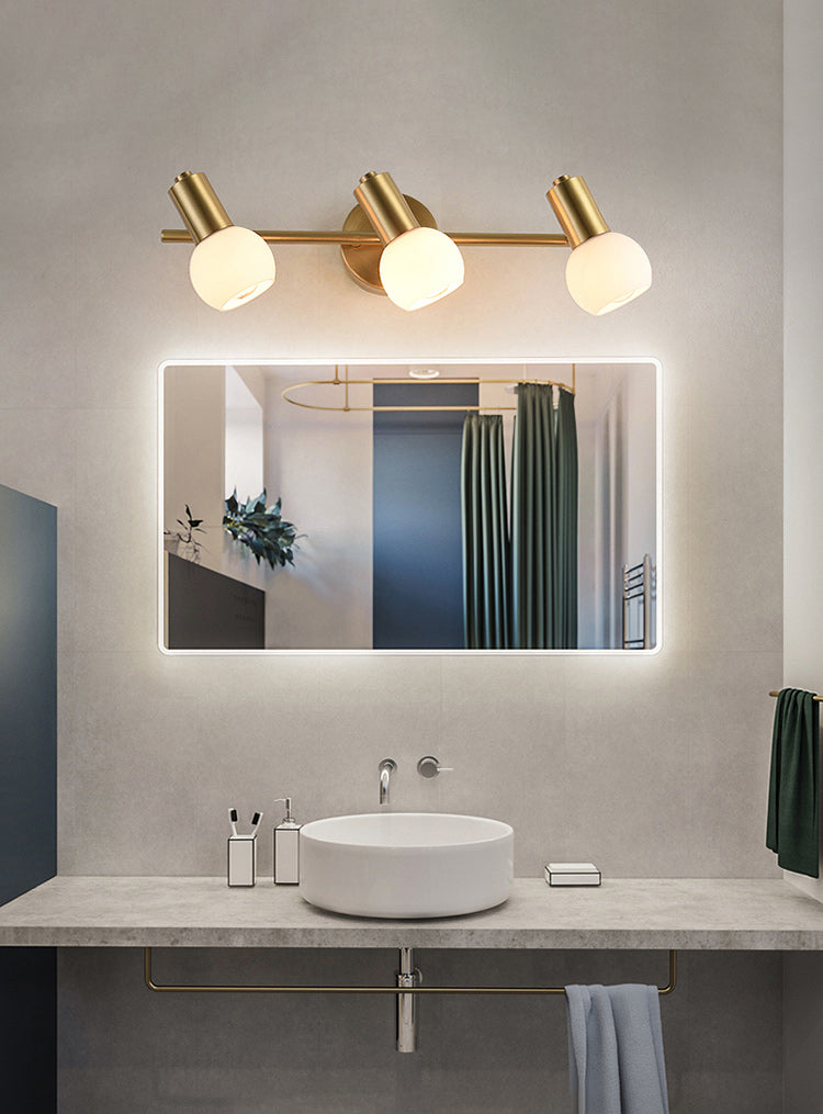 Postmodern Globe Vanity Sconce Lights Milk Glass Wall Monte Funture per bagno