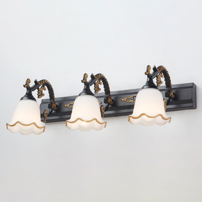 Traditional Simplicity Bell Vanity Sconce Lights Milk Glass Wall Mount Light Fixture for Bathroom