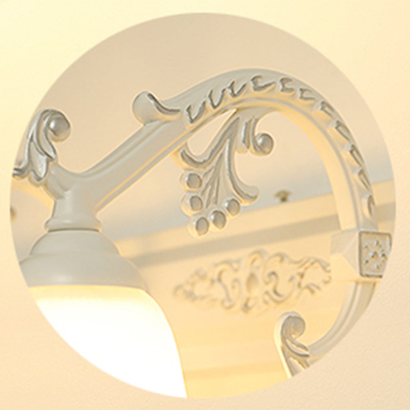 Traditional Simplicity Bell Vanity Sconce Lights Milk Glass Wall Mount Light Fixture for Bathroom