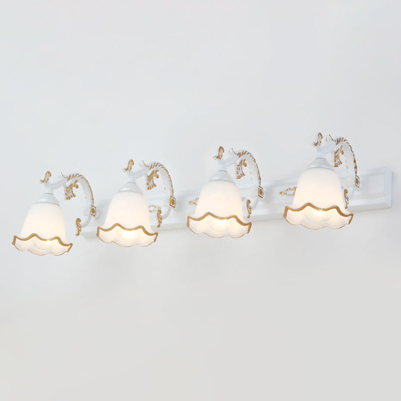 Traditional Simplicity Bell Vanity Sconce Lights Milk Glass Wall Mount Light Fixture for Bathroom