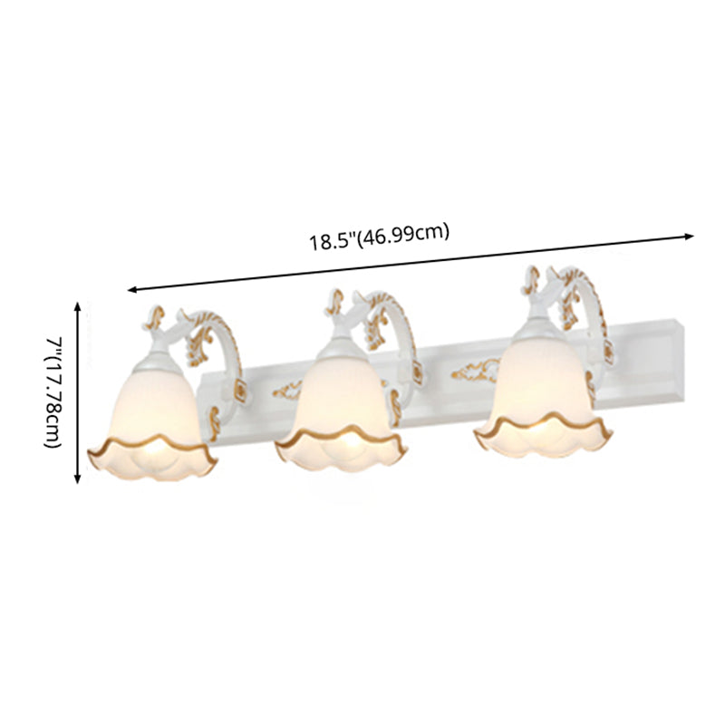 Traditional Simplicity Bell Vanity Sconce Lights Milk Glass Wall Mount Light Fixture for Bathroom