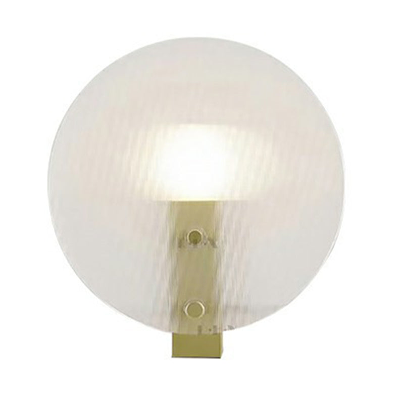 Lámpara de mesa en forma de disco posmoderna de vidrio texturizado led noche luz