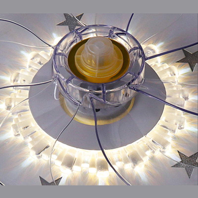 Weiße Stern Deckenlüftel Lampe Nordic LED Metal Semi Flush Mount Light für Schlafzimmer