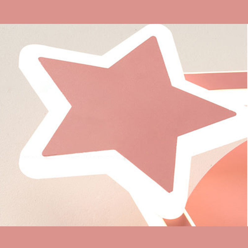 Cartoon LED Semi Flush Lampe Circular Fan Ventimeur avec une teinte acrylique pour la salle des enfants