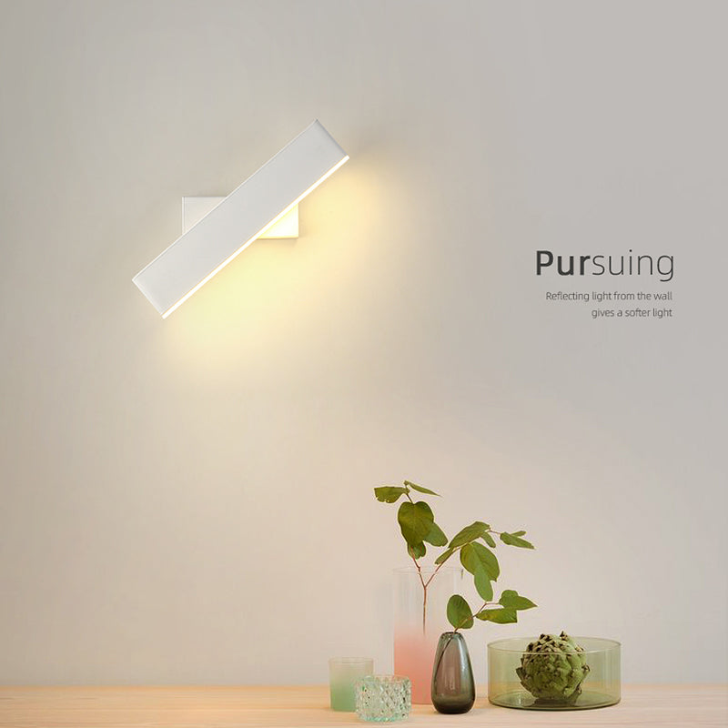 Lámpara de pared giratoria de aluminio LED moderna de moda moderna con tono acrílico