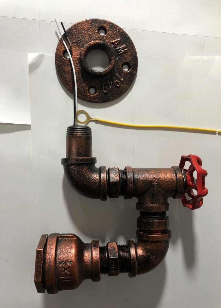 Aplicación de luz de luz de agua de estilo industrial Medón de metal de la pared de la pared.