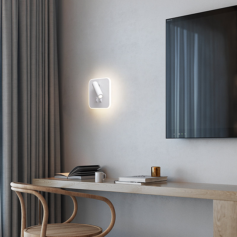 2-Lichtquadratische LED-Wandleuchten in der modernen Einfachheit gefrostete Aluminium-Lesewandlampe für Schlafzimmer
