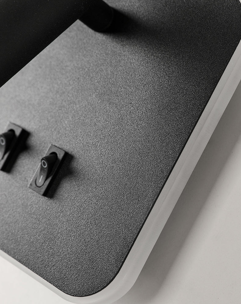 2-Light Square LED Wall Sconce in Modern Simplicity Frosted Aluminium Reading Wall Lamp for Bedroom