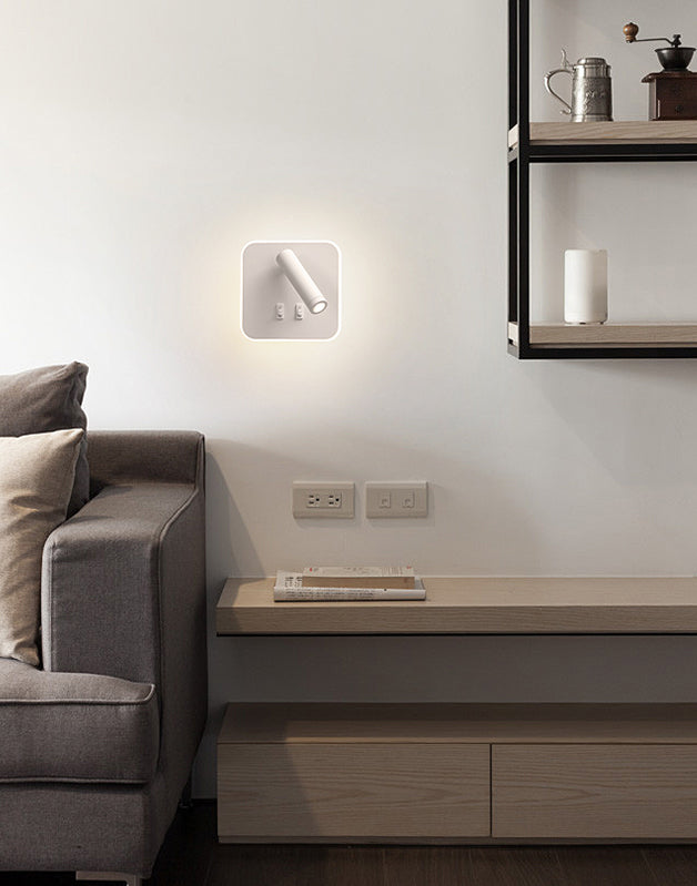 2-Lichtquadratische LED-Wandleuchten in der modernen Einfachheit gefrostete Aluminium-Lesewandlampe für Schlafzimmer