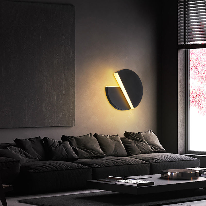 Lampada a parete a LED di ferro nella moderna semplicità acrilica circolare a parete rotabile per gli spazi interni