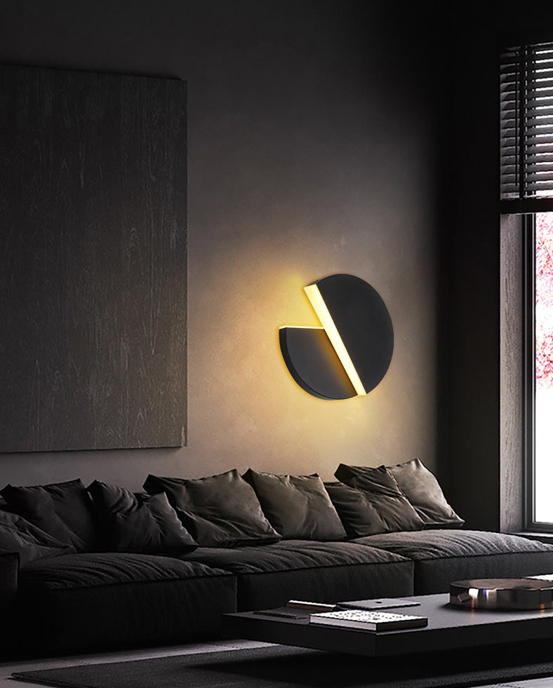 Lampada a parete a LED di ferro nella moderna semplicità acrilica circolare a parete rotabile per gli spazi interni