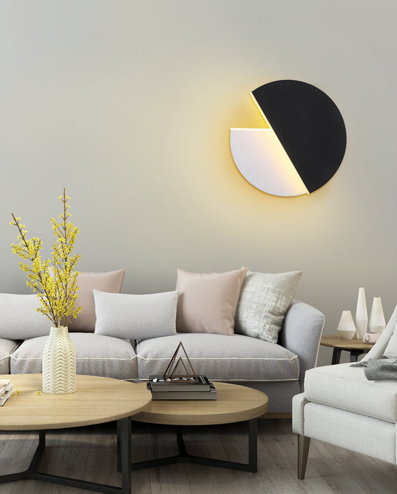 Lampada a parete a LED di ferro nella moderna semplicità acrilica circolare a parete rotabile per gli spazi interni