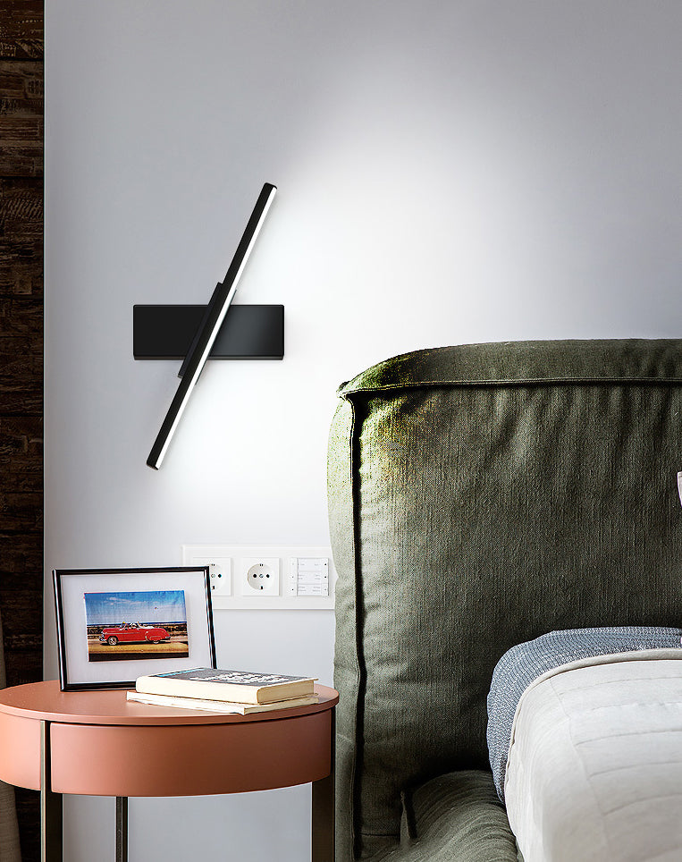 Lampada a parete rotabile a LED in silicone in moderna luce murale lineare in alluminio in stile creativo per camera da letto