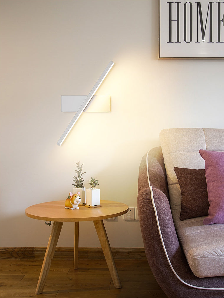 Silicone LED Rotatable Wall Lamp in Modern Creative Style Aluminium Linear Wall Light for Bedroom