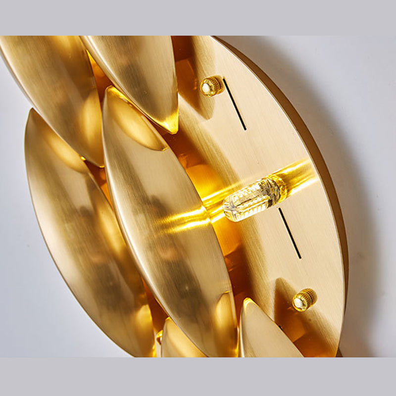 Brass Geometric LED Wall Sconce in Modern Luxury Style Wrought Iron Wall Lamp for Interior Spaces