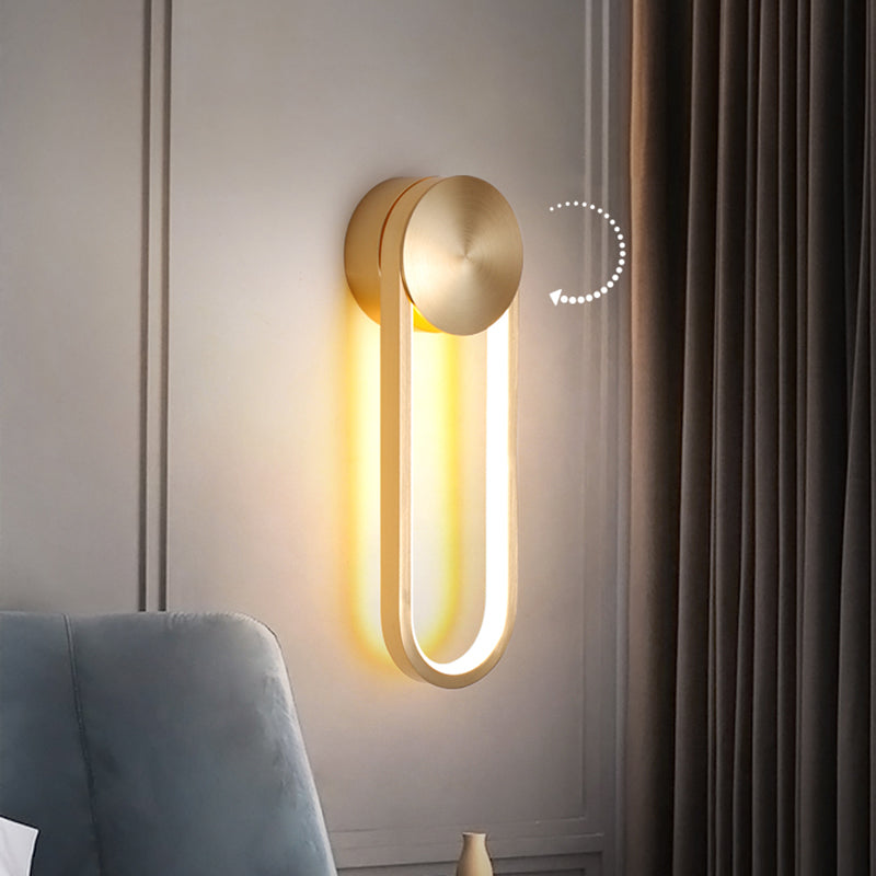 Modern Luxury LED Rotatable Wall Lamp Aluminium Oblong Wall Sconce with Silicone Shade
