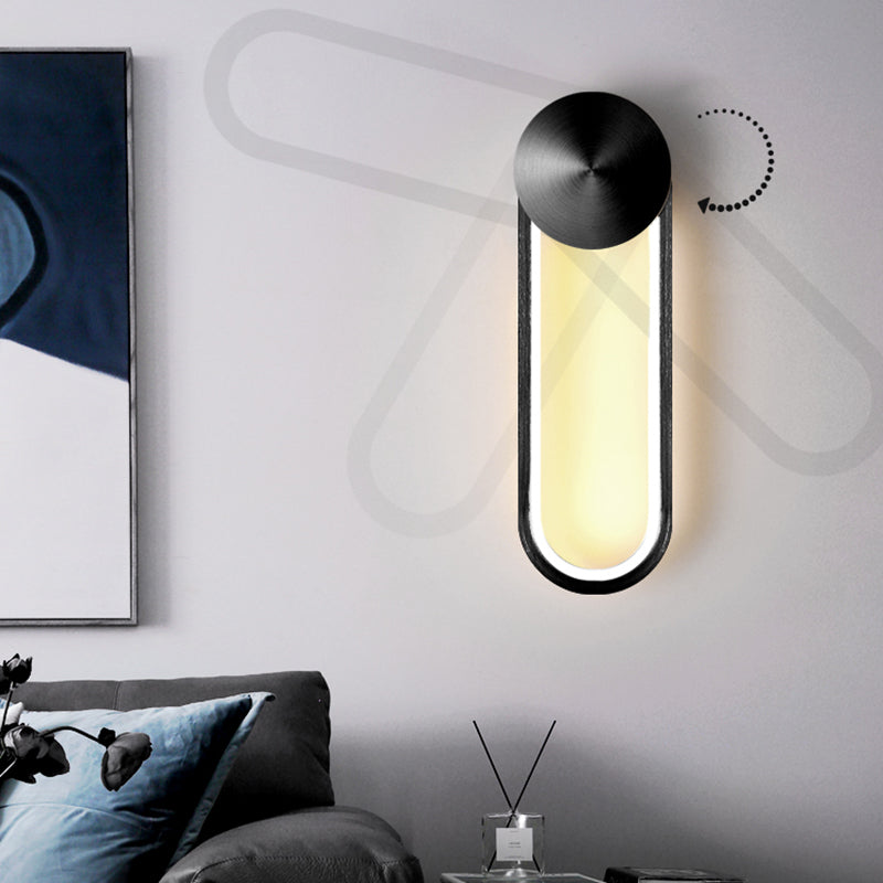 Modern Luxury LED Rotatable Wall Lamp Aluminium Oblong Wall Sconce with Silicone Shade