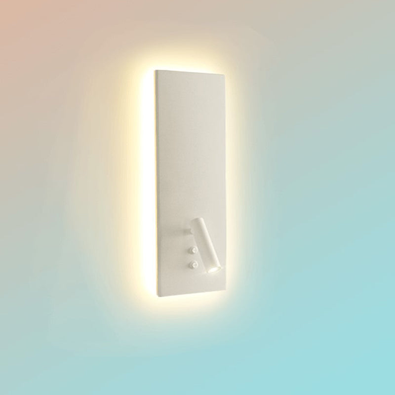 Lámpara de pared LED geométrica de aluminio en la simplicidad moderna de la luz de la pared de lectura de 2 luces para el dormitorio
