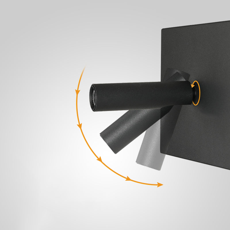 Lámpara de pared LED geométrica de aluminio en la simplicidad moderna de la luz de la pared de lectura de 2 luces para el dormitorio