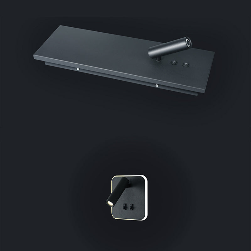 Lámpara de pared LED geométrica de aluminio en la simplicidad moderna de la luz de la pared de lectura de 2 luces para el dormitorio