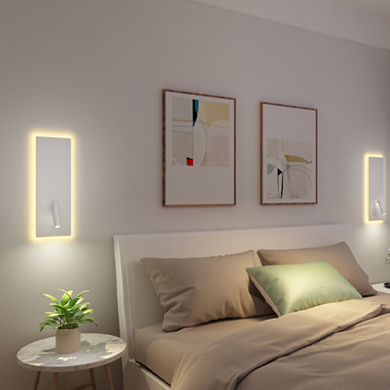 Lámpara de pared LED geométrica de aluminio en la simplicidad moderna de la luz de la pared de lectura de 2 luces para el dormitorio