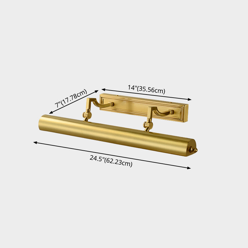 Postmodern Traditional Cylinder Vanity Sconce Lights Brass Wall Mount Light Fixture for Bathroom
