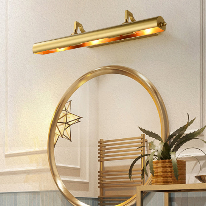 Postmodern Traditional Cylinder Vanity Sconce Lights Brass Wall Mount Light Fixture for Bathroom