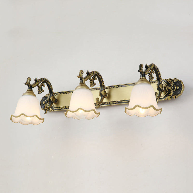 Traditional Simplicity Bell Vanity Sconce Lights Milk Glass Wall Mount Light Fixture for Bathroom