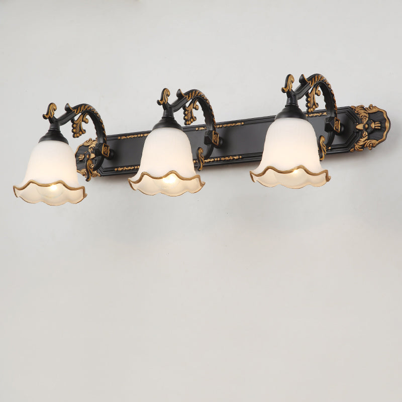 Traditional Simplicity Bell Vanity Sconce Lights Milk Glass Wall Mount Light Fixture for Bathroom