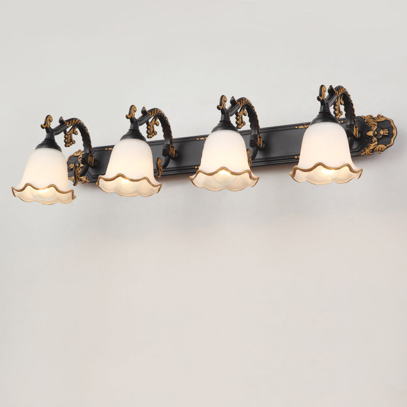 Traditional Simplicity Bell Vanity Sconce Lights Milk Glass Wall Mount Light Fixture for Bathroom