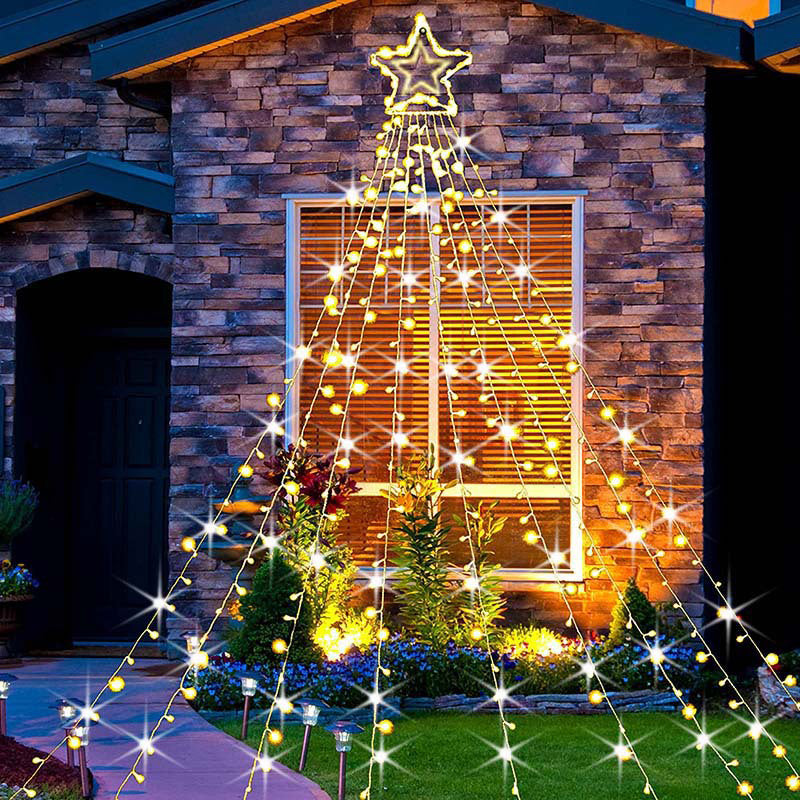 11.4ft Comet Star Fairy String Light Decorative Plastic White LED Outdoor Festive Light in White