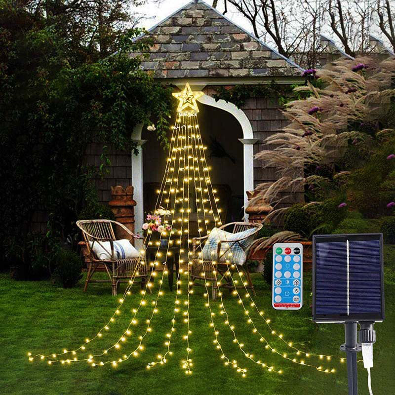 11.4ft Comet Star Fairy String Light Decorative Plastic White LED Outdoor Festive Light in White