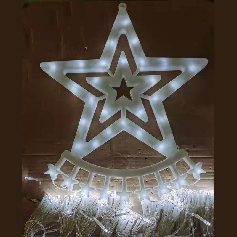 11.4ft Comet Star Fairy String Light Decorative Plastic White LED Outdoor Festive Light in White