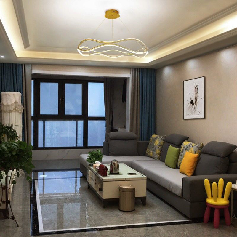 Luci a soffitto a 3 livelli a 3 livelli contemporanei lampadario in alluminio marrone in alluminio per soggiorno