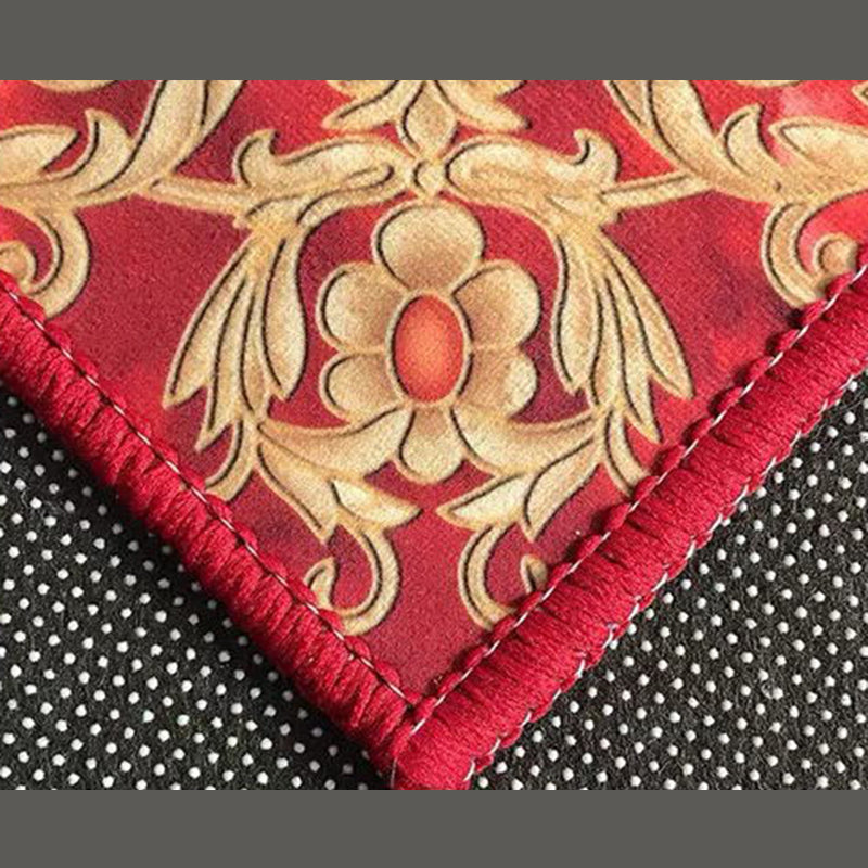 Blue Tone Luxury Area Rug Polyester European Print Rug Non-Slip Backing Indoor Rug for Living Room