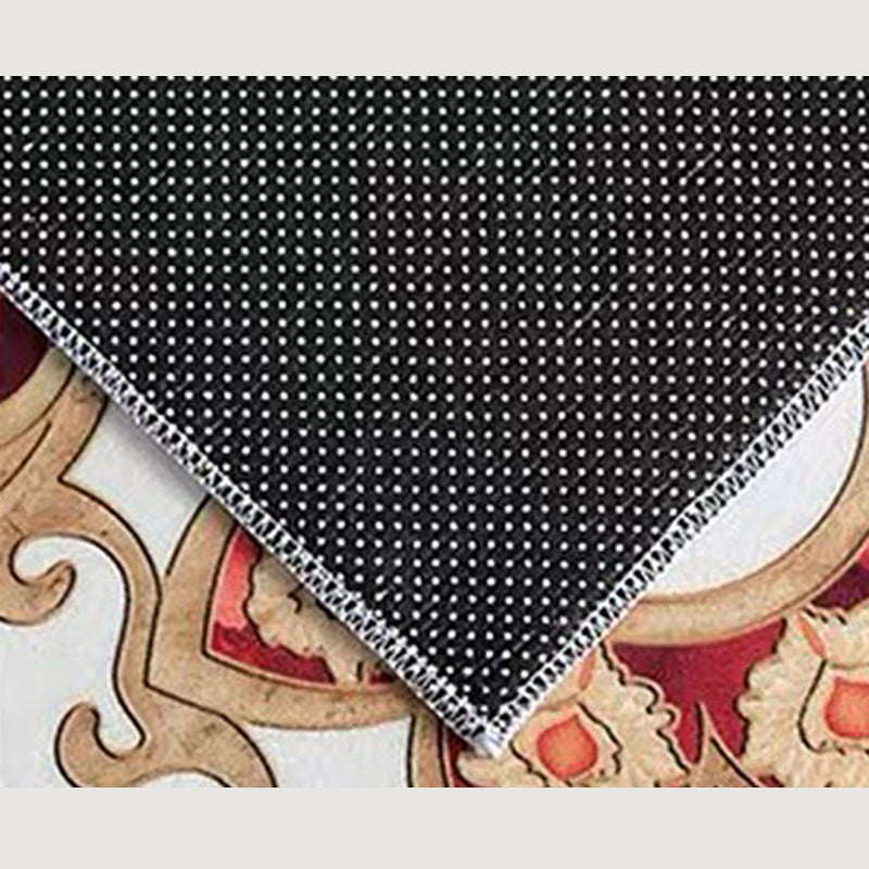 Blue Tone Luxury Area Rug Polyester European Print Rug Non-Slip Backing Indoor Rug for Living Room