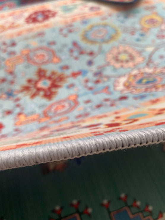 Multikoler viktorianischer Indoor-Teppich Polyester Blumendruck Teppich nicht rutschfest