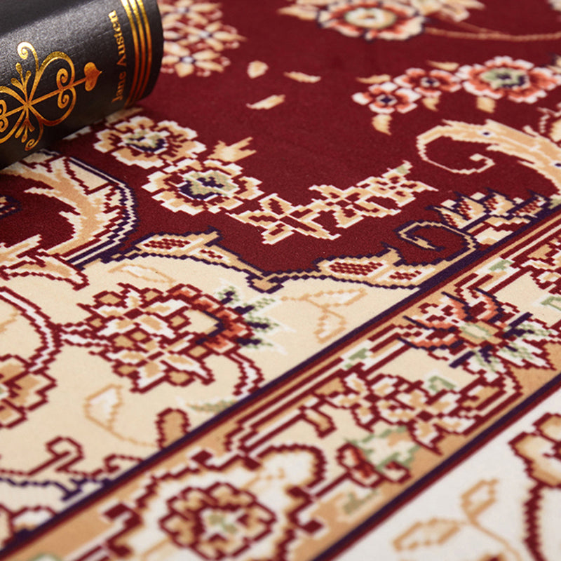 Luxury European Printed Rug Multicolor Polyester Area Carpet Non-Slip Backing Rug for Living Room