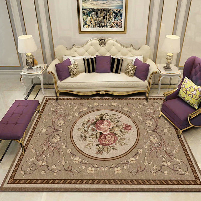 Veelkleurige vintage tapijten polyester tapijt bloemenprint binnen tapijt niet-slip steun voor woonkamer