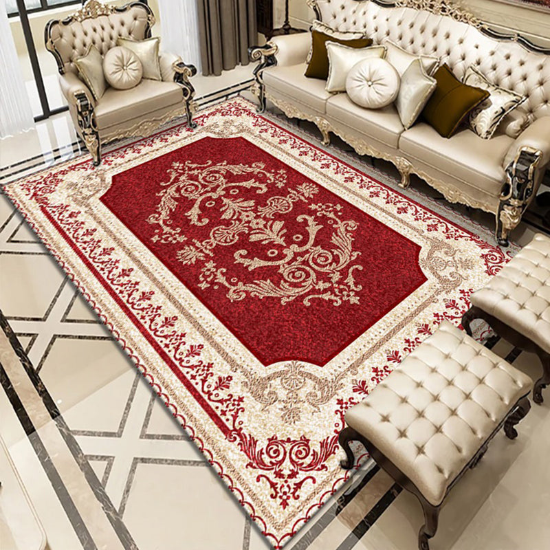 Tapis à imprimé floral multicolore Polyester tapis anti-glissement