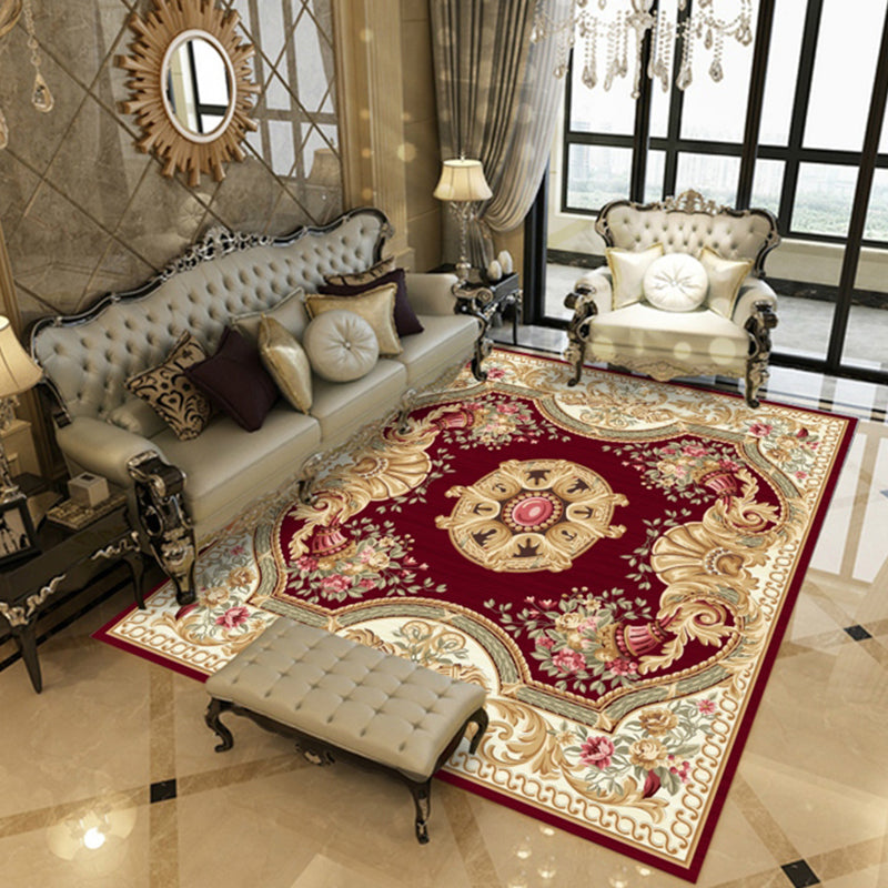 Tapis à imprimé floral multicolore Polyester tapis anti-glissement