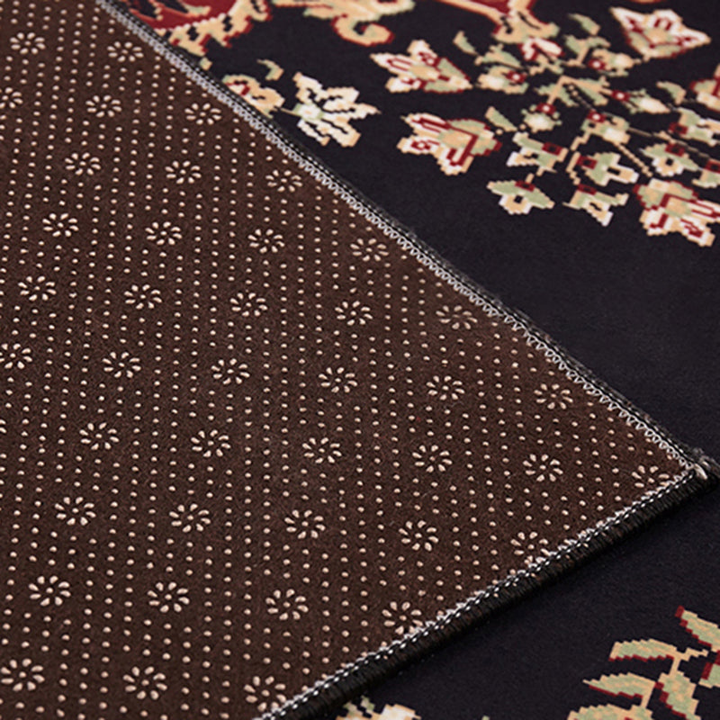 Tapis à imprimé floral multicolore Polyester tapis anti-glissement