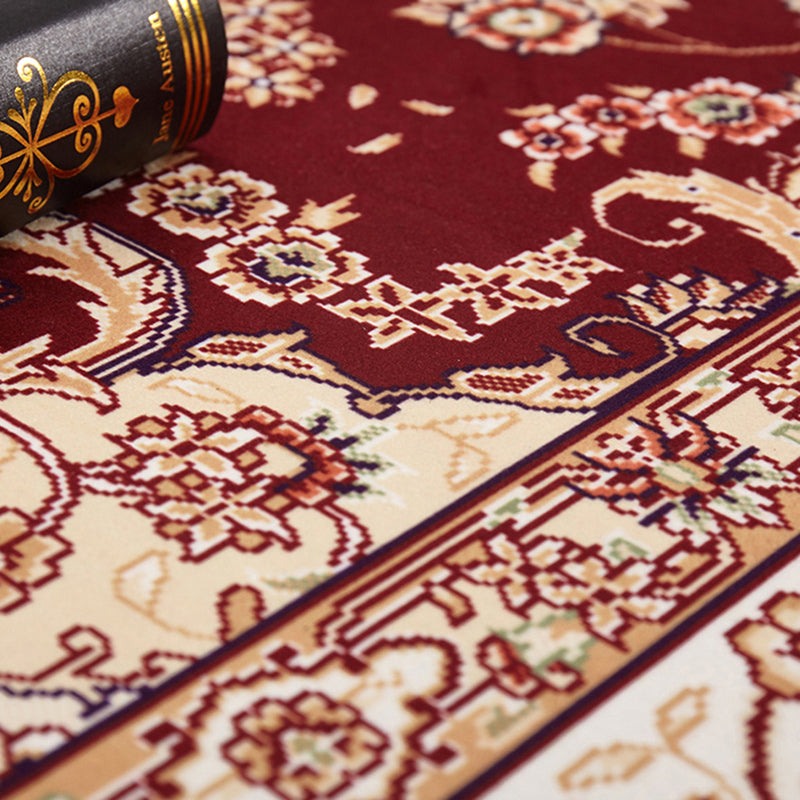 Tapis à imprimé floral multicolore Polyester tapis anti-glissement