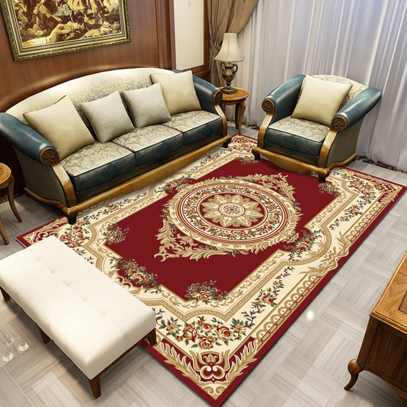 Kleur gemengd vintage gebied tapijt polyester polyester bloemenprint vloerkleed niet-slip achterste binnenkleed tapijt voor woonkamer